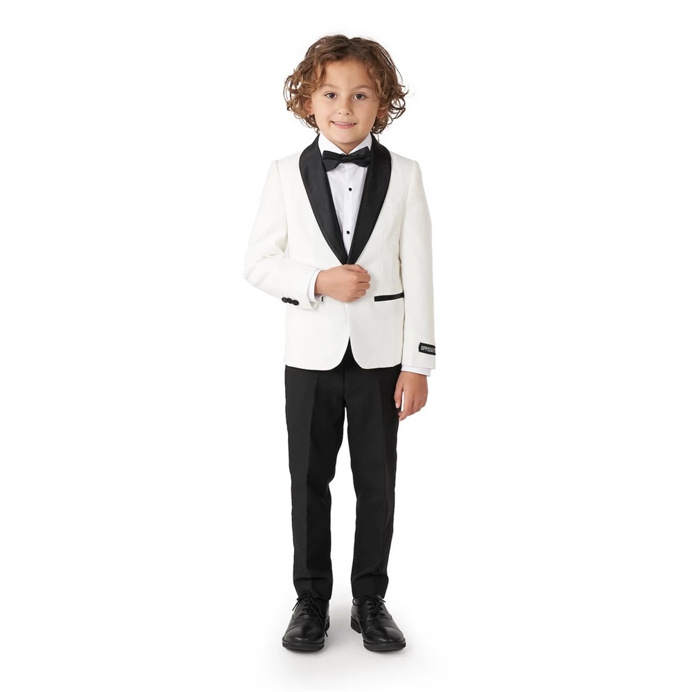 OppoSuits Kids' Jacket pants set in Black and White Formal Suit
